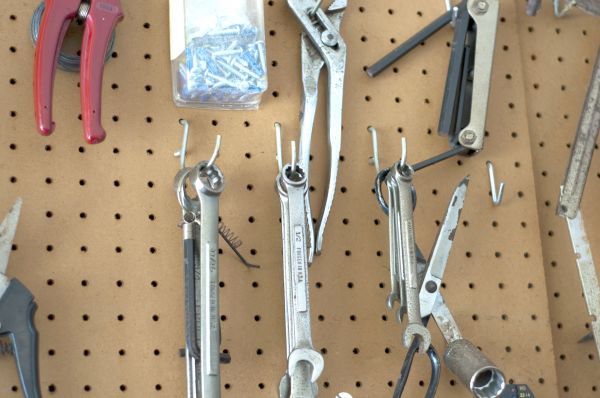 Garage Pegboard Hanging